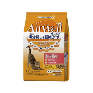 ユニ・チャーム AllWell 室内猫用 チキン味 挽き小魚とささみフリーズドライパウダー入り 1.6kg FC100RK-イメージ1