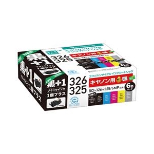 エコリカ リサイクルインクカートリッジ 5色パック+325PGBK互換×2本 ECIC3266PBK-イメージ1