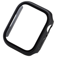 エレコム Apple Watch(45mm)用フルカバーケース プレミアムゴリラガラス セラミックコート ブラック AW-22AFCGOCBK