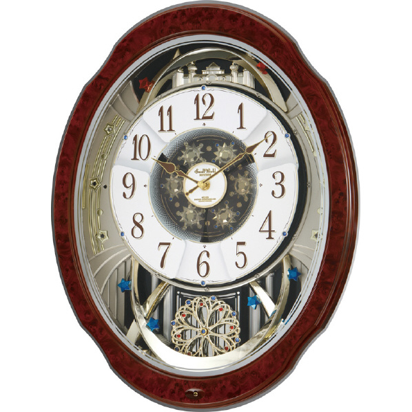 リズム時計 電波掛時計 木目仕上げ 4MN499AZ23 