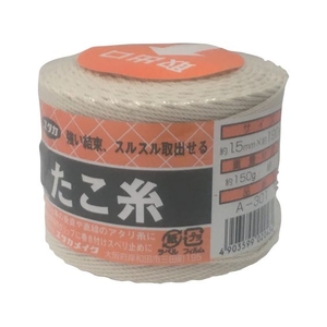 ユタカメイク 荷造り紐 たこ糸 1.5φ×190m 白1901.5 FC440FV-3674100-イメージ1