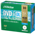 Victor 録画用DVD-R DL 8．5GB 2-8倍速対応 インクジェットプリンター対応 10枚入り VHR21HP10J1