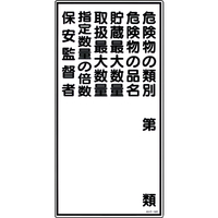 緑十字 消防・危険物標識　危険物の類別・保安監督者　ＫＨＴ－１６Ｒ　 ６００×３００ｍｍ　エンビ 052016