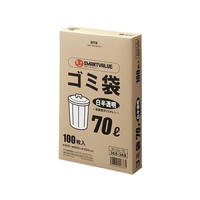 スマートバリュー ゴミ袋 LDD 白半透明 70L 100枚 FC653RH-N115J-70