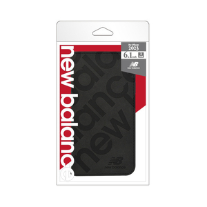 エム・ディー・シー iPhone 15用new balance 手帳ケース/スタンプロゴ スエード ブラック MD-75396-1-イメージ1