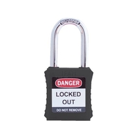 IFAM/ロックアウト用南京錠 スチール製シャックル 黒 0 44860 FC308VC-3860957