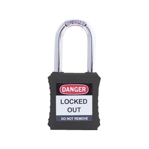 IFAM/ロックアウト用南京錠 スチール製シャックル 黒 0 44860 FC308VC-3860957-イメージ1