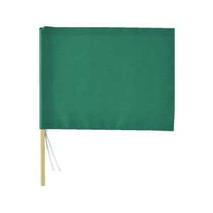 日本緑十字社 手旗 緑 300(450)×420mm 綿+木製棒 グリーン FC015GH-3719642-イメージ2