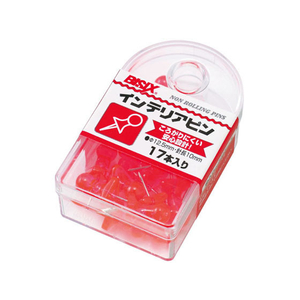 ⭐️山田印⭐️ ミツヤ FC12661-BX1-5-RD インテリアピン 赤 17本×5 |エディオン