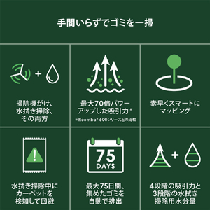 iRobot Roomba 105 Combo ロボット + AutoEmpty 充電ステーション ブラック Y351060-イメージ2