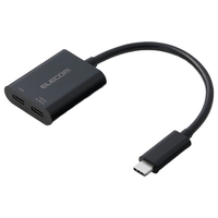 エレコム USB Type-C(TM)変換アダプター 2ポート/PD充電付き ブラック AD-C2CPD100BK