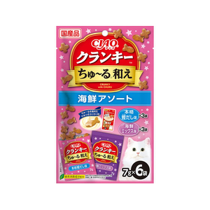 いなば CIAO クランキーちゅーる和え 海鮮アソート 7g×6P FCJ049J-イメージ1