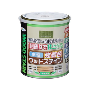 アサヒペン 水性強着色ウッドステイン 1.6L アイビーグリーン FC912PN-イメージ1