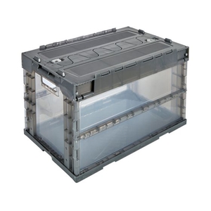 トラスコ中山 TRUSCO/オリコン α折りたたみコンテナ 50L スライドロックフタ付 FCD412D-3677777-イメージ1