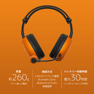 SONY ワイヤレスノイズキャンセリングゲーミングヘッドセット INZONE H9II オレンジ※Fnaticコラボモデル WH-G910ND-イメージ3