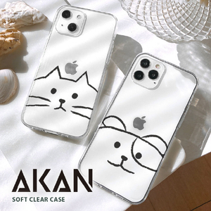 AKAN iPhone 15 Pro用ソフトクリアケース イヌ AK25637I15PR-イメージ3
