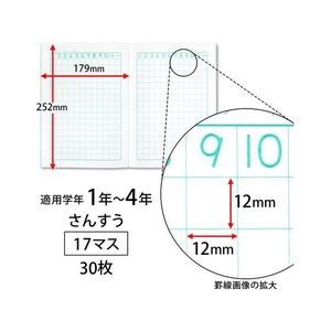 キョクトウ かんがえる学習帳 B5 さんすう 17マス 12mm 1～4年生17マス-1冊 F887858-L2-イメージ3