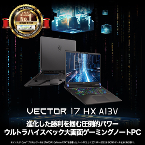 MSI ノートパソコン Vector 17 HX A13V コスモスグレイ VECTOR17HXA13VHG4014JP-イメージ2
