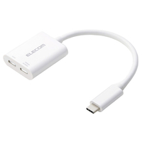 エレコム USB Type-C(TM)変換アダプター 2ポート/PD充電付き ホワイト AD-C2CPD100WH
