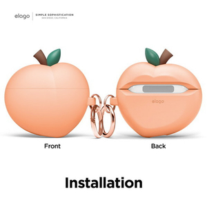 elago AirPods 3用シリコンケース ピーチ EL_AP3CSSCPN_PC-イメージ6