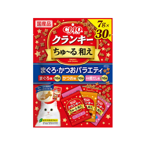 いなば CIAO クランキーちゅーる和え まぐろ・かつおバラエティ 7g×30P FCJ051J-イメージ1
