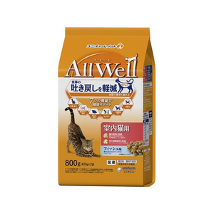 ユニ・チャーム AllWell 室内猫用 フィッシュ味 挽き小魚とささみフリーズドライパウダー入り 800g FC106RK-イメージ1