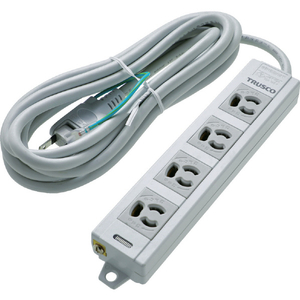 トラスコ 電源タップ ３Ｐ抜け止め４個口 ３Ｍ アース／マグネット付 TRUSCO 電源タップ 3P抜け止めタイプ TOT3N-403-イメージ1