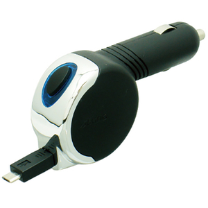 多摩電子工業 microUSB カーチャージャーコードリール 1A ブラック TKC42SK-イメージ1