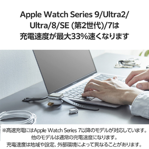 エレコム Apple Watch磁気充電アダプター(高速充電/直挿しプラグタイプ) ホワイト MPA-AWCDCQWH-イメージ5