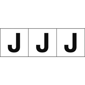 トラスコ中山 TRUSCO アルファベットステッカー 30×30 「J」 白地／黒文字 3枚 3枚粘着シール3030英字｢J｣ FC348GA-4388526-イメージ1
