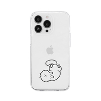 AKAN iPhone 15 Pro用ソフトクリアケース 猫ちゃんはリラックス中 AK25640I15PR