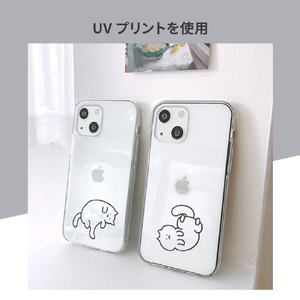 AKAN iPhone 15 Pro用ソフトクリアケース 猫ちゃんはリラックス中 AK25640I15PR-イメージ10