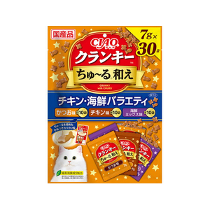 いなば CIAO クランキーちゅーる和え チキン・海鮮バラエティ 7g×30P FCJ053J-イメージ1