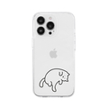 AKAN iPhone 15 Pro用ソフトクリアケース 猫ちゃんはグルーミング中 AK25641I15PR