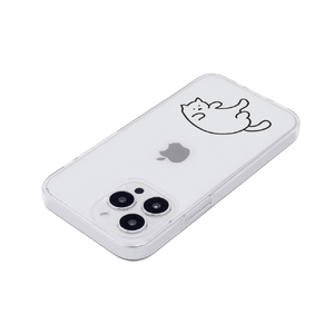 AKAN iPhone 15 Pro用ソフトクリアケース 猫ちゃんはグルーミング中 AK25641I15PR-イメージ2