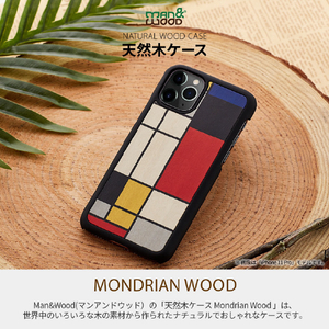 Man & Wood iPhone 14 Plus用天然木ケース Mondrian Wood I23641I14M-イメージ3