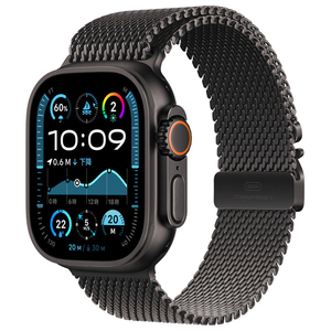 Apple Apple Watch Ultra 2(GPS + Cellularモデル)- 49mm ブラックチタニウムケースとブラックチタニウムミラネーゼループ - M MX5U3J/A Apple Apple Watch Ultra 2(GPS + Cellularモデル)- 49mm ブラックチタニウムケースとブラックチタニウムミラネーゼループ - M MX5U3J/A