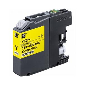 エコリカ リサイクルインクカートリッジ イエロー ECI-BR113Y-イメージ1