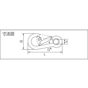 トラスコ中山 TRUSCO ステンレススナップフック A型 線径11×開口17mm (1個) FC288EZ-2754339-イメージ3