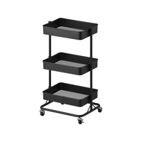 アイリスオーヤマ キッチンワゴン ブラック W455×D360×H808mm FCE158Y-KWG-HAR