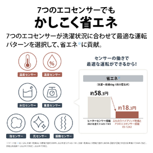 SHARP 【右開き】12kgドラム式洗濯乾燥機 マットホワイト ES-12X2-WR-イメージ7