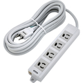 トラスコ 電源タップ ３Ｐ抜け止め４個口 １０Ｍ アース／マグネット付 TRUSCO 電源タップ 3P抜け止めタイプ TOT3N-410