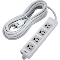 トラスコ 電源タップ ３Ｐ抜け止め４個口 １０Ｍ アース／マグネット付 TRUSCO 電源タップ 3P抜け止めタイプ TOT3N-410