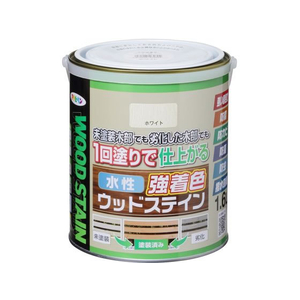 アサヒペン 水性強着色ウッドステイン 1.6L ホワイト FC917PN-イメージ1