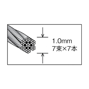 トラスコ ステンレスワイヤロープ　Φ５．０ｍｍＸ５０ｍ TRUSCO　ステンレスワイヤロープ CWS-5S50-イメージ2