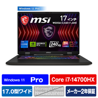 MSI ノートパソコン Sword 17 HX B14V コスモスグレイ SWORD17B14VFKG4619JP