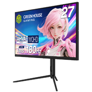 グリーンハウス 27型ワイドゲーミング液晶ディスプレイ ブラック GH-GLCC27WB-BK-イメージ2