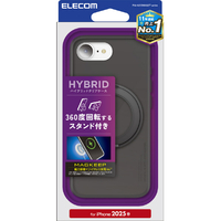 エレコム iPhone 16e用ハイブリッドケース MAGKEEP スタンド マットブラック PM-A25SMAGSTBK
