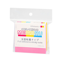 ビュートン メモる 全面粘着ふせん 75×75mm ピンク×イエロー 100枚×2冊 FCJ304M-ZN-75-PY