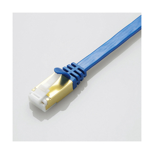 エレコム ツメ折れ防止フラットLANケーブル(Cat7対応)(1．0m) ブルーメタリック LD-TWSFT/BM10-イメージ1